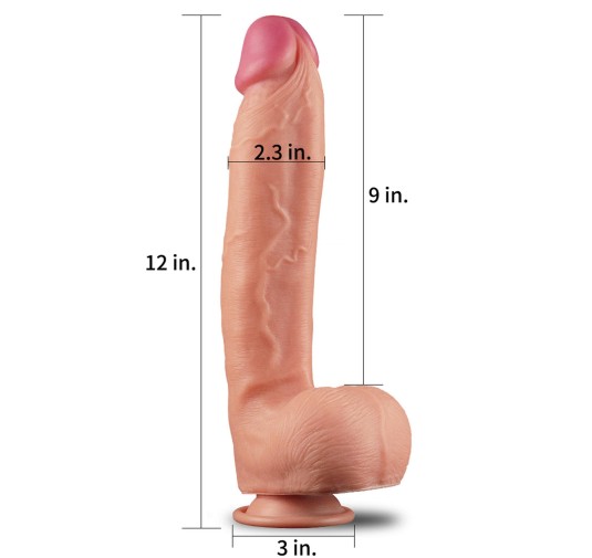 Grube realistyczne żylaste dildo przyssawka 30,5cm